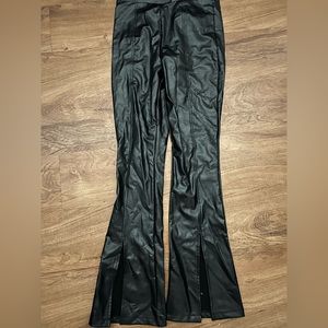 Boot cut flare pleather leggings fleece lined small Wild Fable